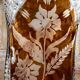 Large amber crystal vase – Engraved floral decoration – 29 cm