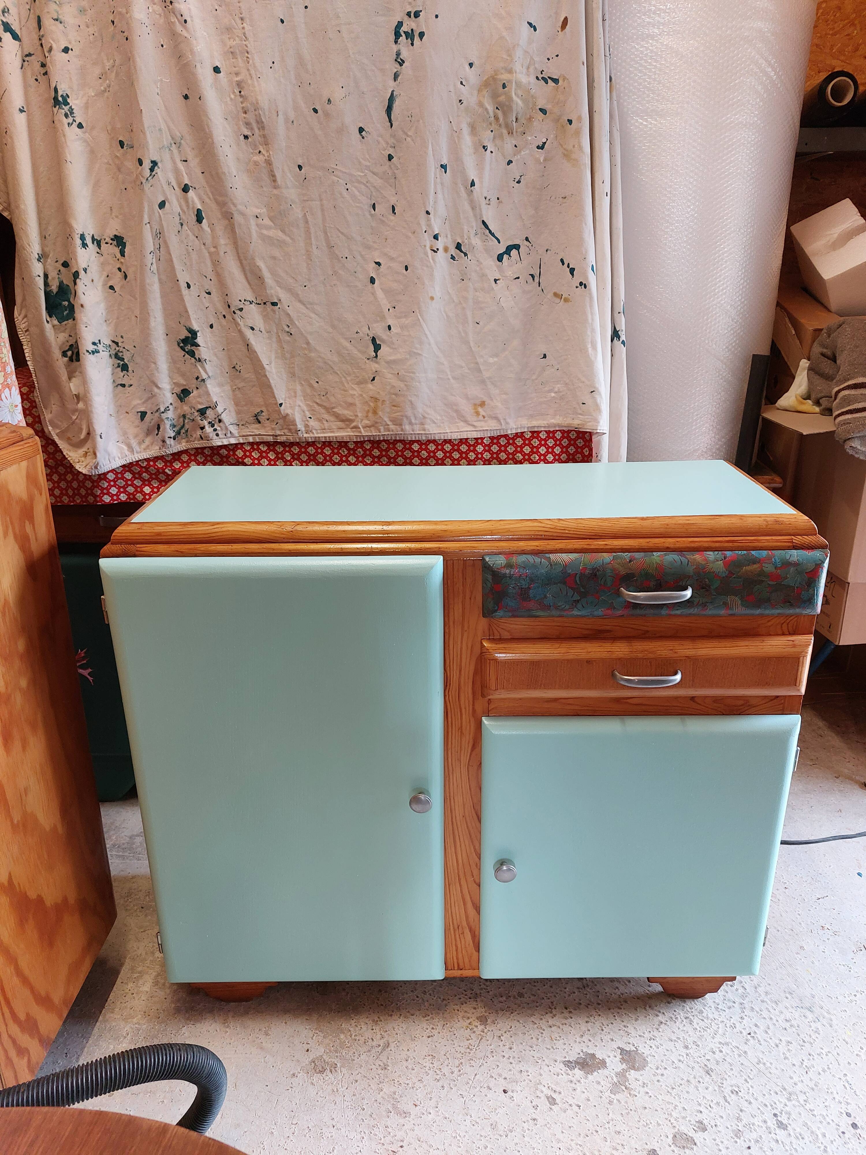 Mado buffet base, 3 asymmetrical doors, vintage