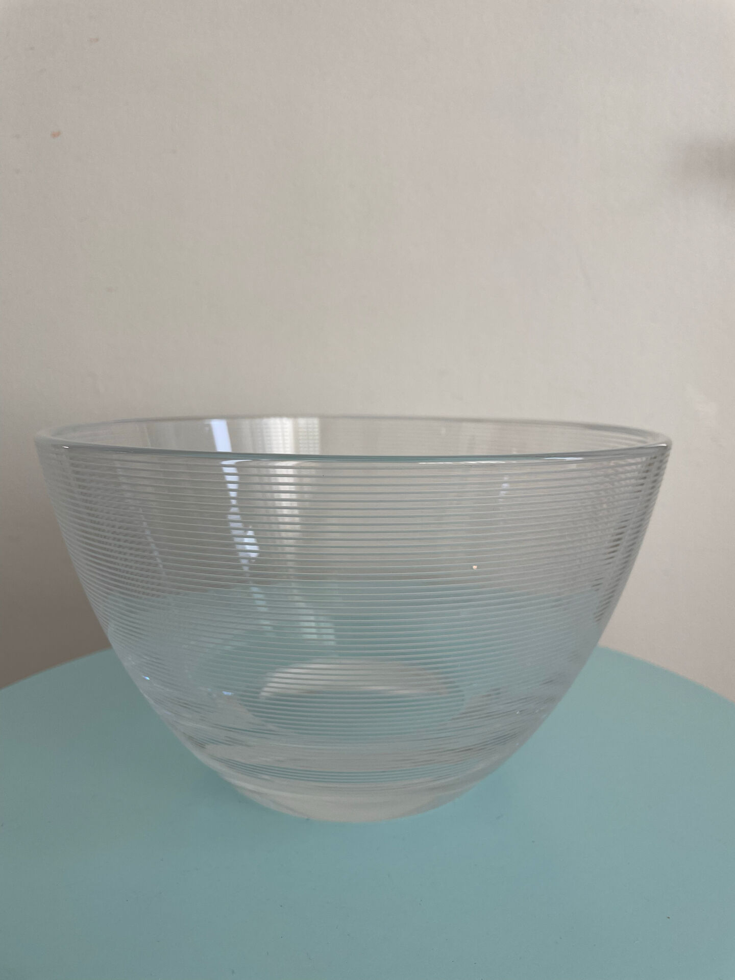 Pair of Large Salad Bowls in Modernist Crystal – Scandinavian Style / O