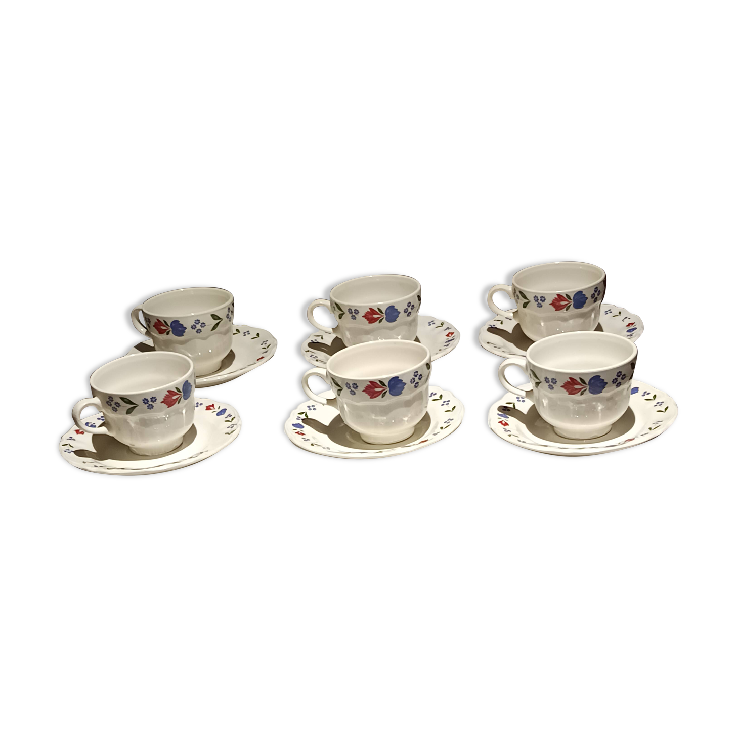 set of 6 Pagnossin ceramic tea cups and saucers from Treviso