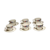 set of 6 Pagnossin ceramic tea cups and saucers from Treviso