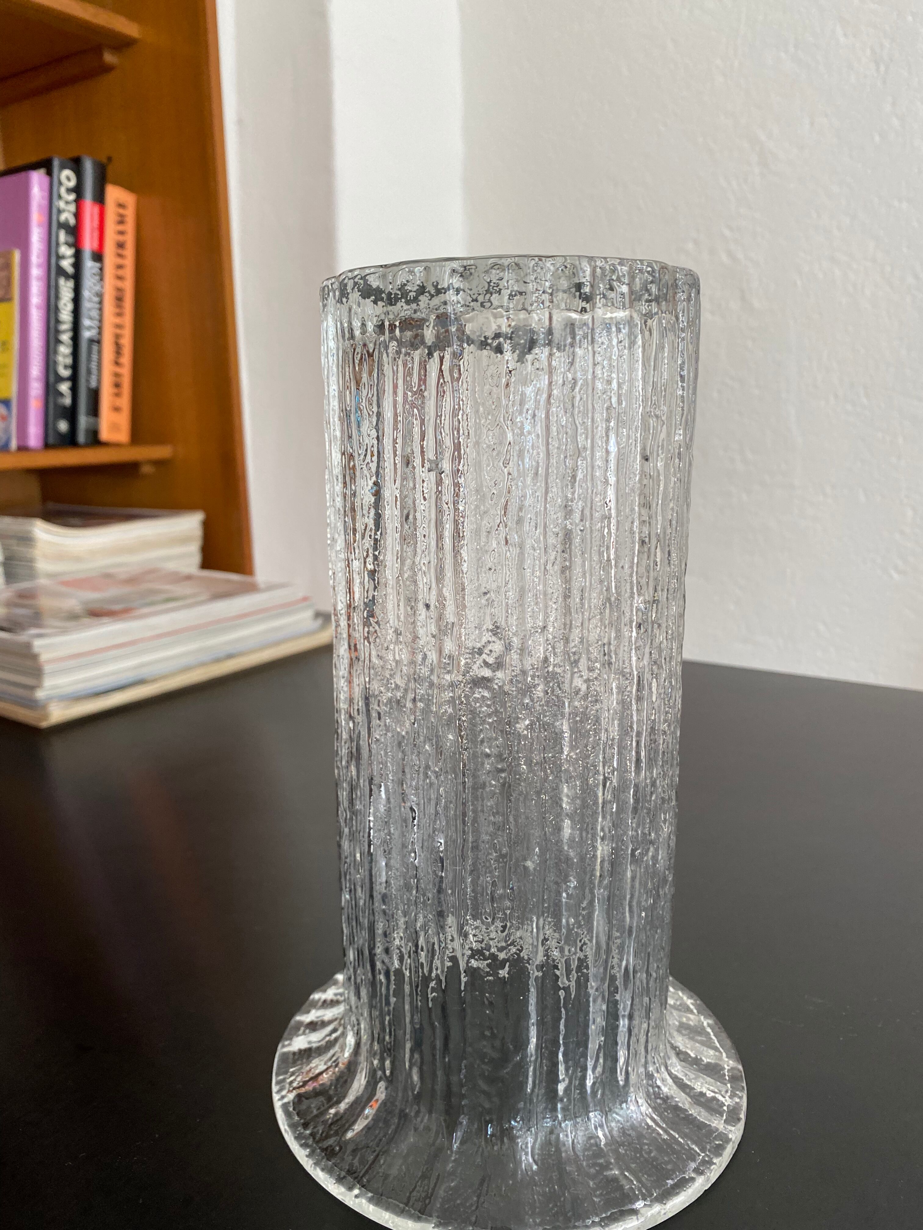 Scandinavian vase vintage pressed glass