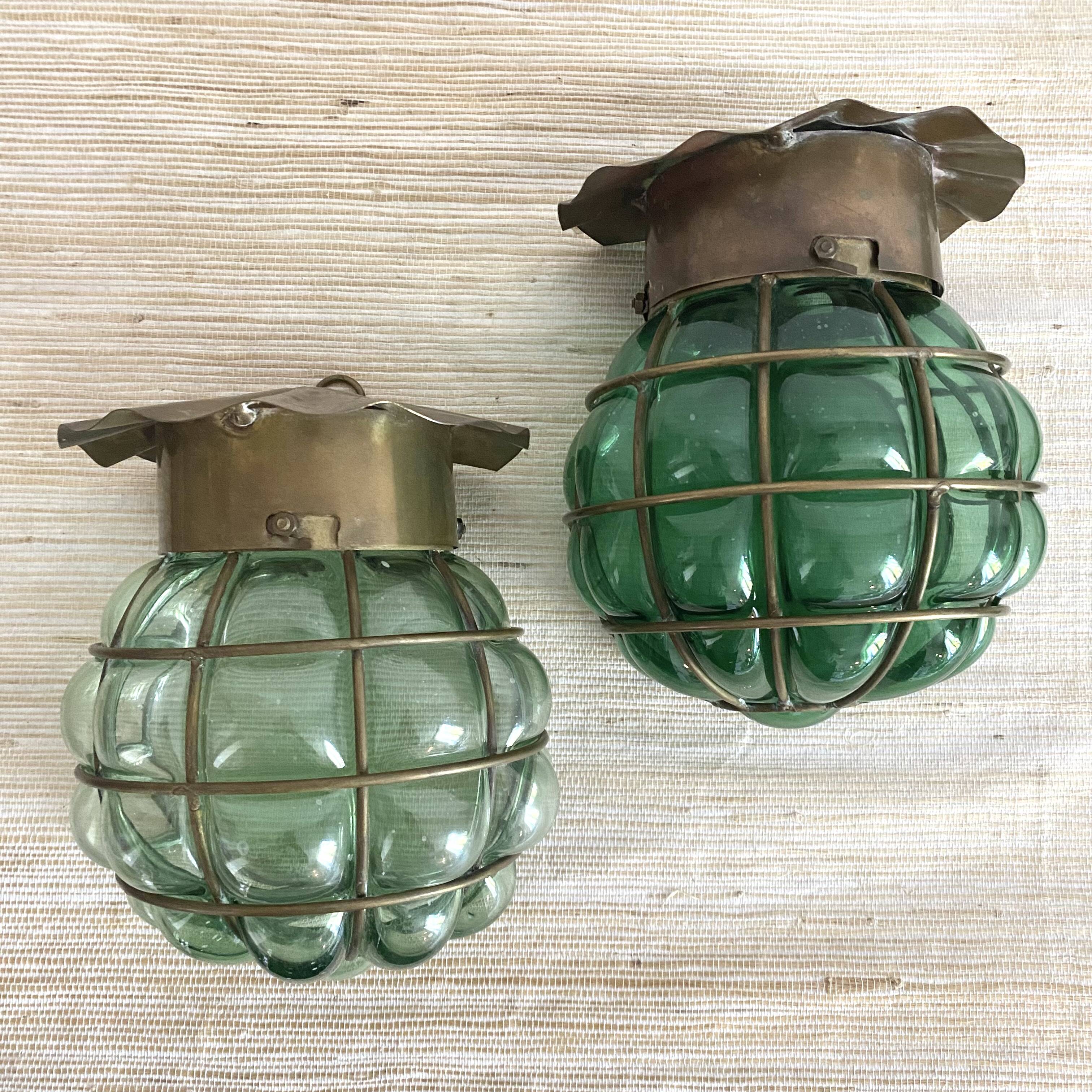 Marine lantern wall lamp in blown glass