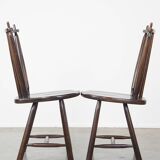 Set of 4 vintage wooden De Ster Gelderland design spindle chairs