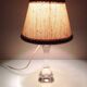 Bedside lamp with glass base and beige fabric lampshade / vintage 60s-70s
