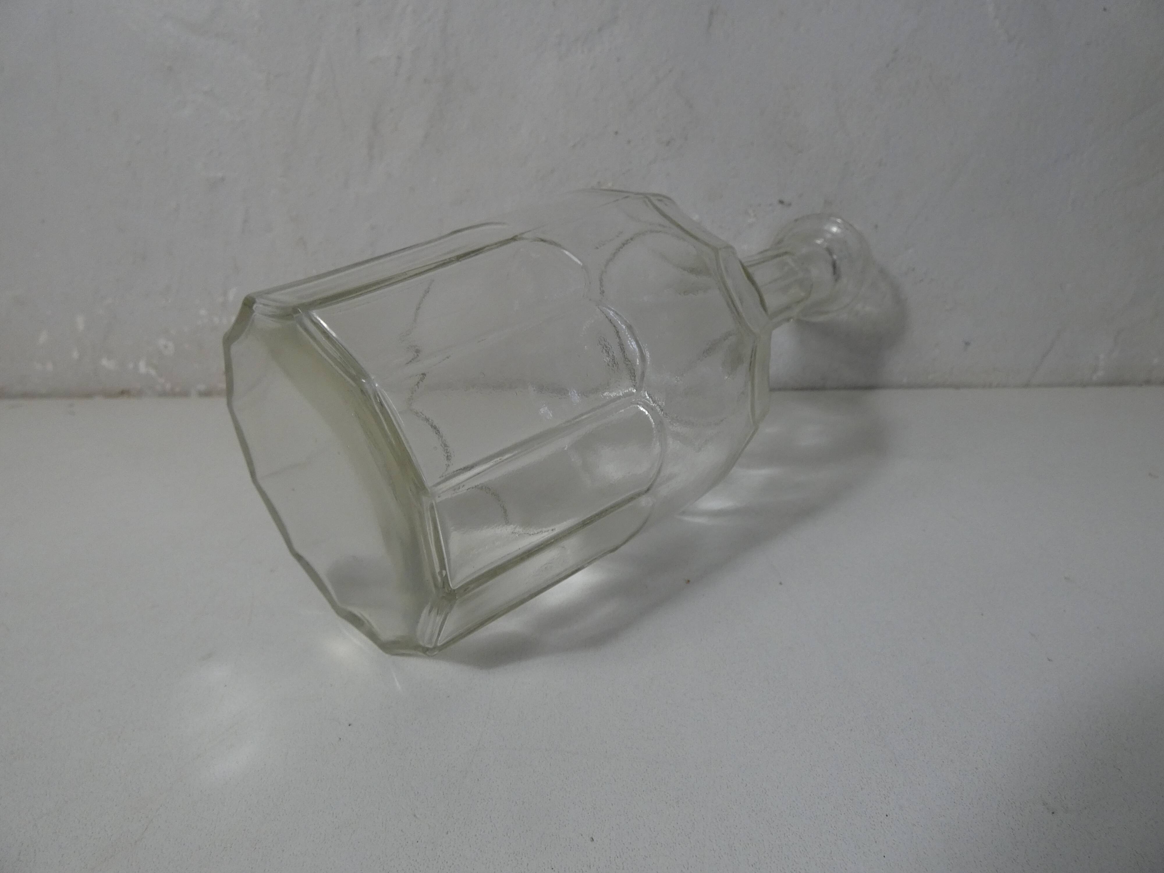 2 vintage 50s molded glass decanters