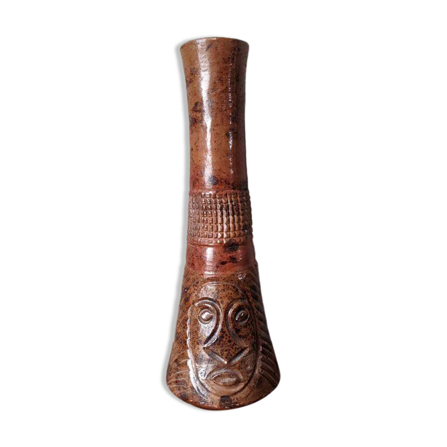 Vase en terre cuite poterie artisanale ethnique tribal slow décoration