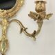 Pair of louis XV beveled mirror wall lamps in bronze by "Lucien Gau"