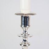 Set Of 2 Candlesticks Made In Silver Plated Brass Stamped I.P.O Hansen From 1890s