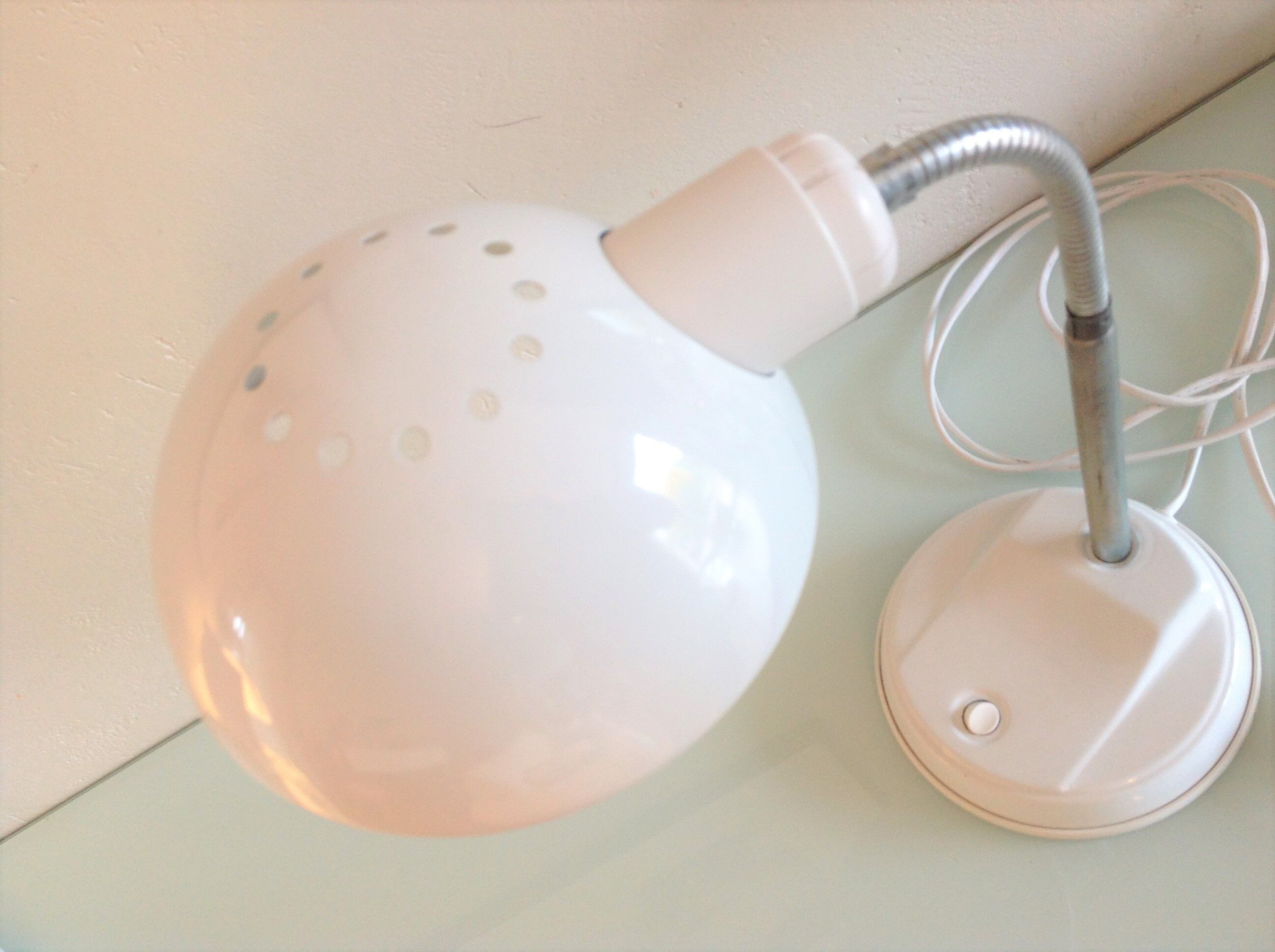 Lampe de bureau en métal blanc vintage années 70/80