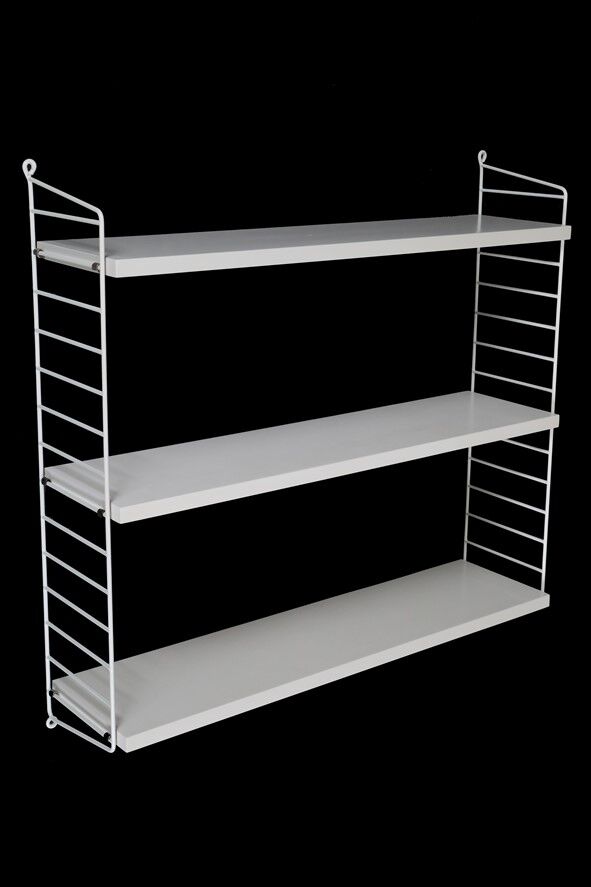 Original String shelf / Kajsa + Nisse Strinning / mid-century modern design / white / 75x80x20cm