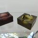Two vintage glass ashtrays