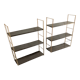 Paire étagères vintage 1960 string chocolat dorée  - 144 x 58 cm