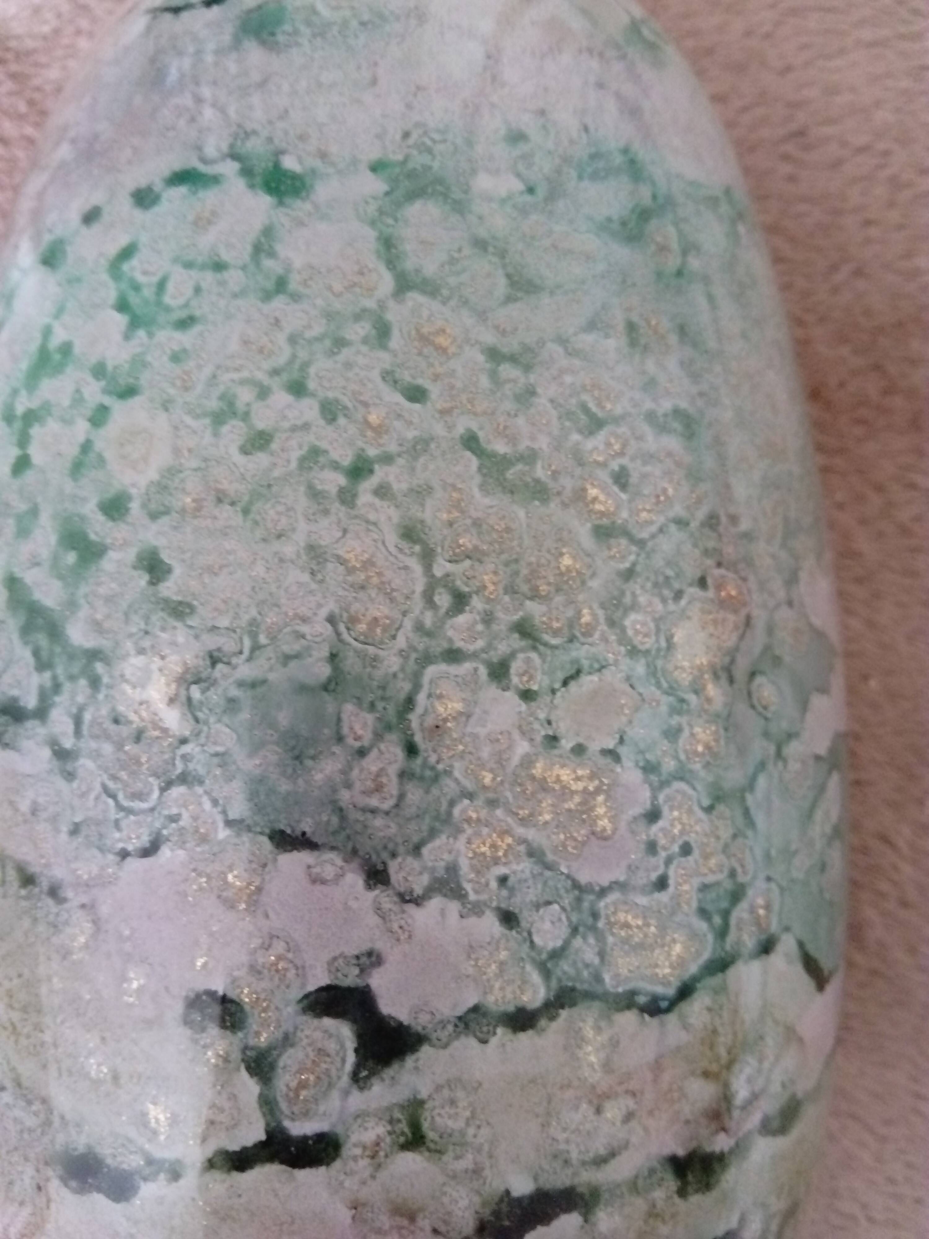 Large lacquered glass vase signed Jean-Noêl Bouillet