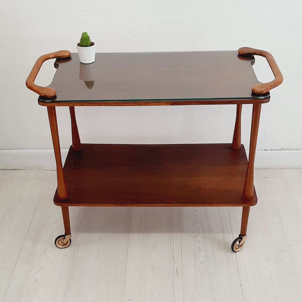 Bar kart - 50s 60 - Wood and glass.