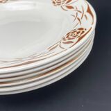 Assiettes creuses Digoin Sarreguemines Fleurs marron – 0924X7