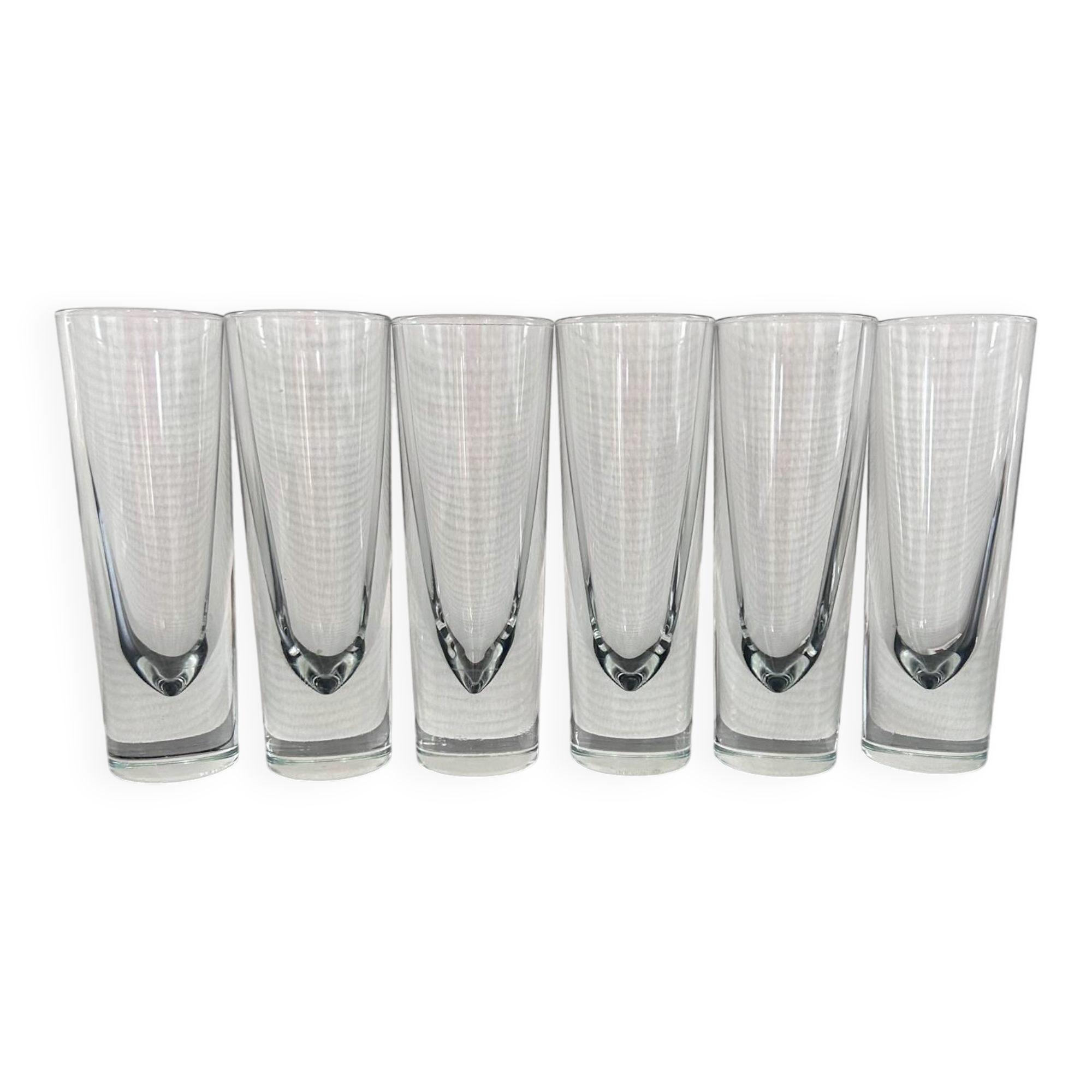 Set of 6 Habitat glasses, 1980