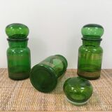 Trio of vintage apothecary style pots