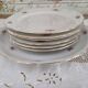 Dessert service 6 people 7 pieces porcelain Bavaria white decoration roses field flowers