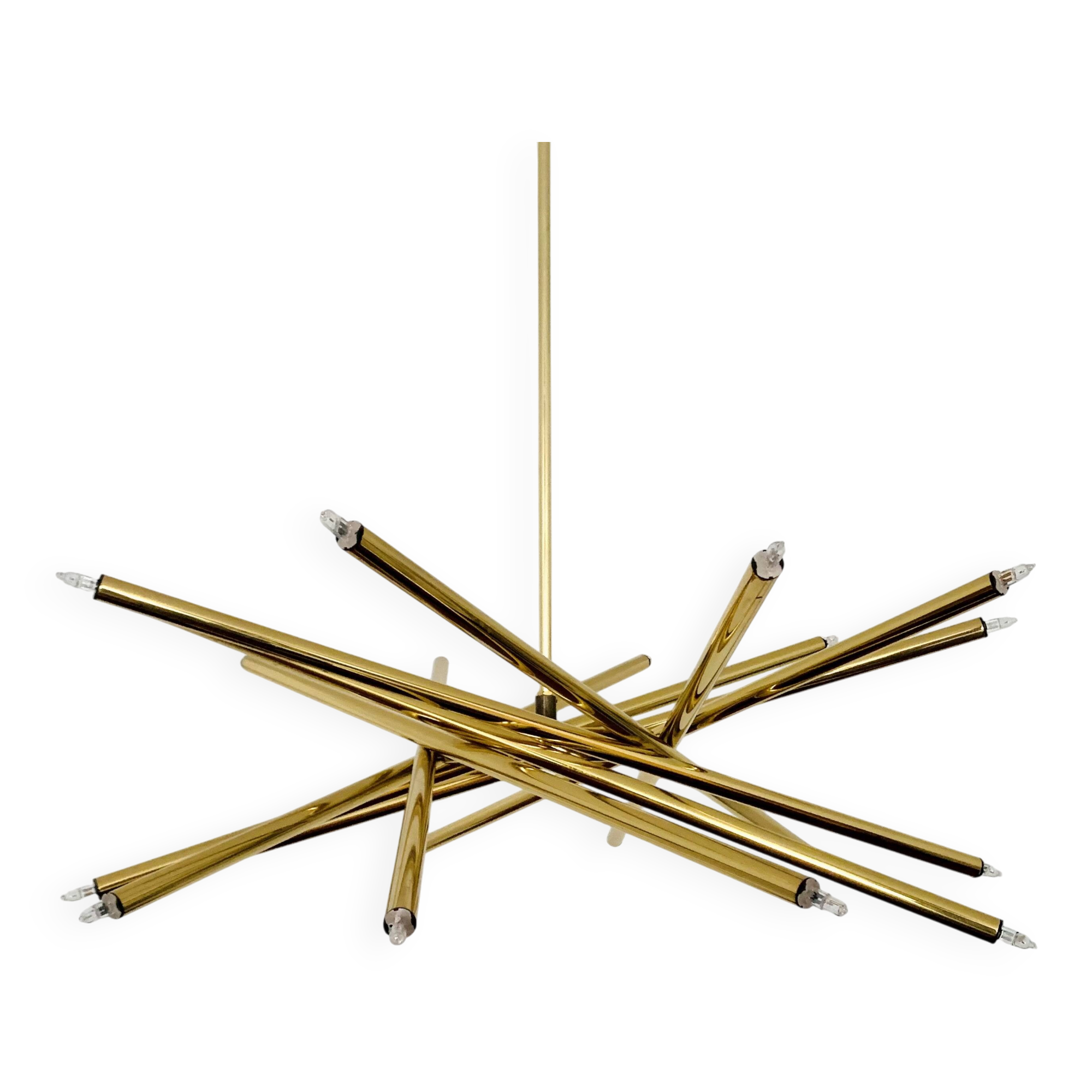 Holywood Regency Brass Chandelier
