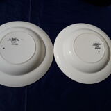 2 assiettes creuses en faïence de Sarreguemines modèle Denise diam  22 cm