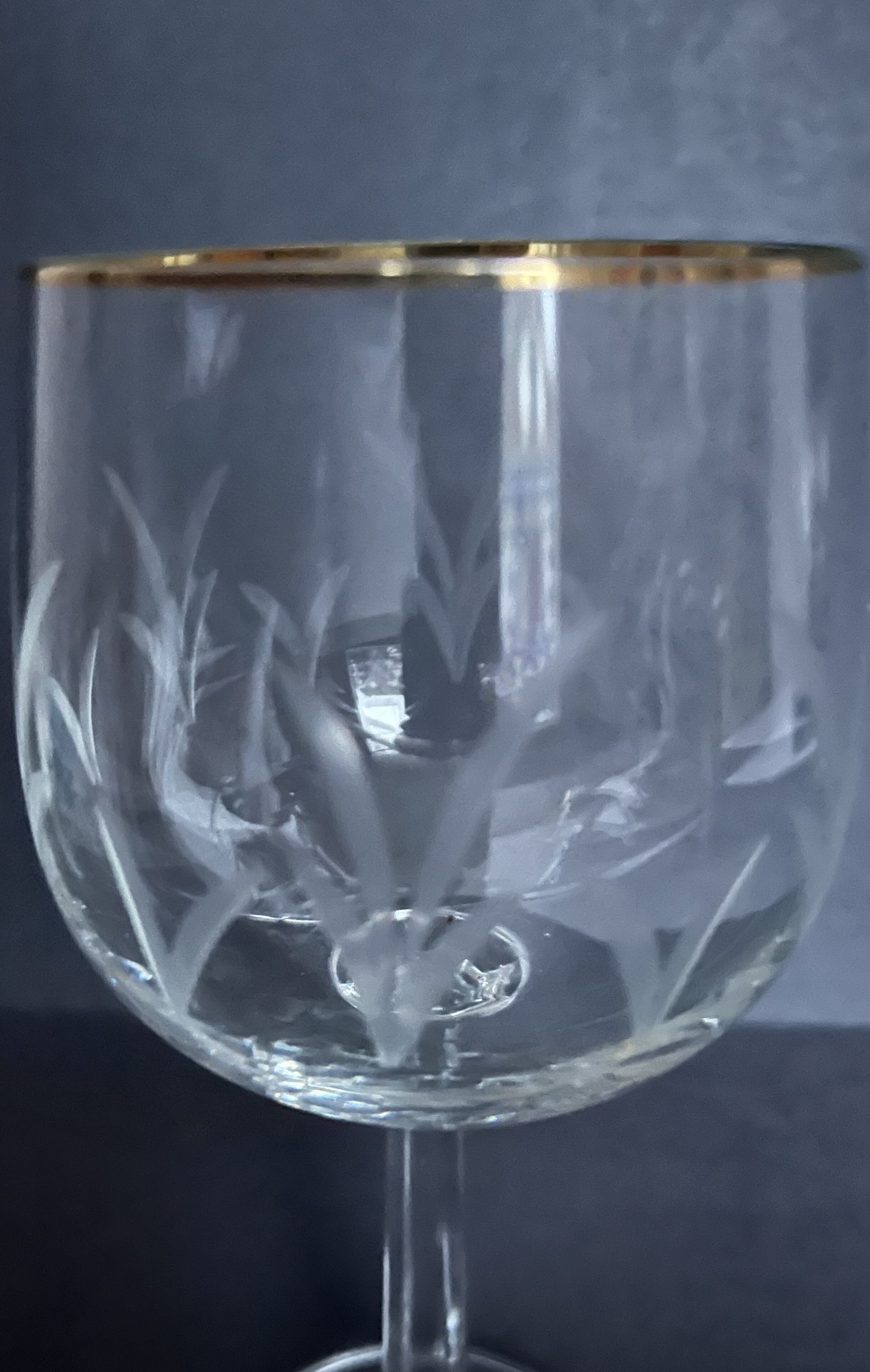 5 Cut crystal wine glasses