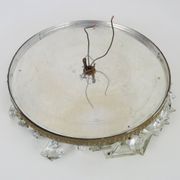 Old crown ceiling light with 3 lights, half basket with glass pendants. Louis XVI style. The 50's