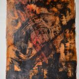 Jean Poulet (1926-2006) "the dead city" Oil on paper