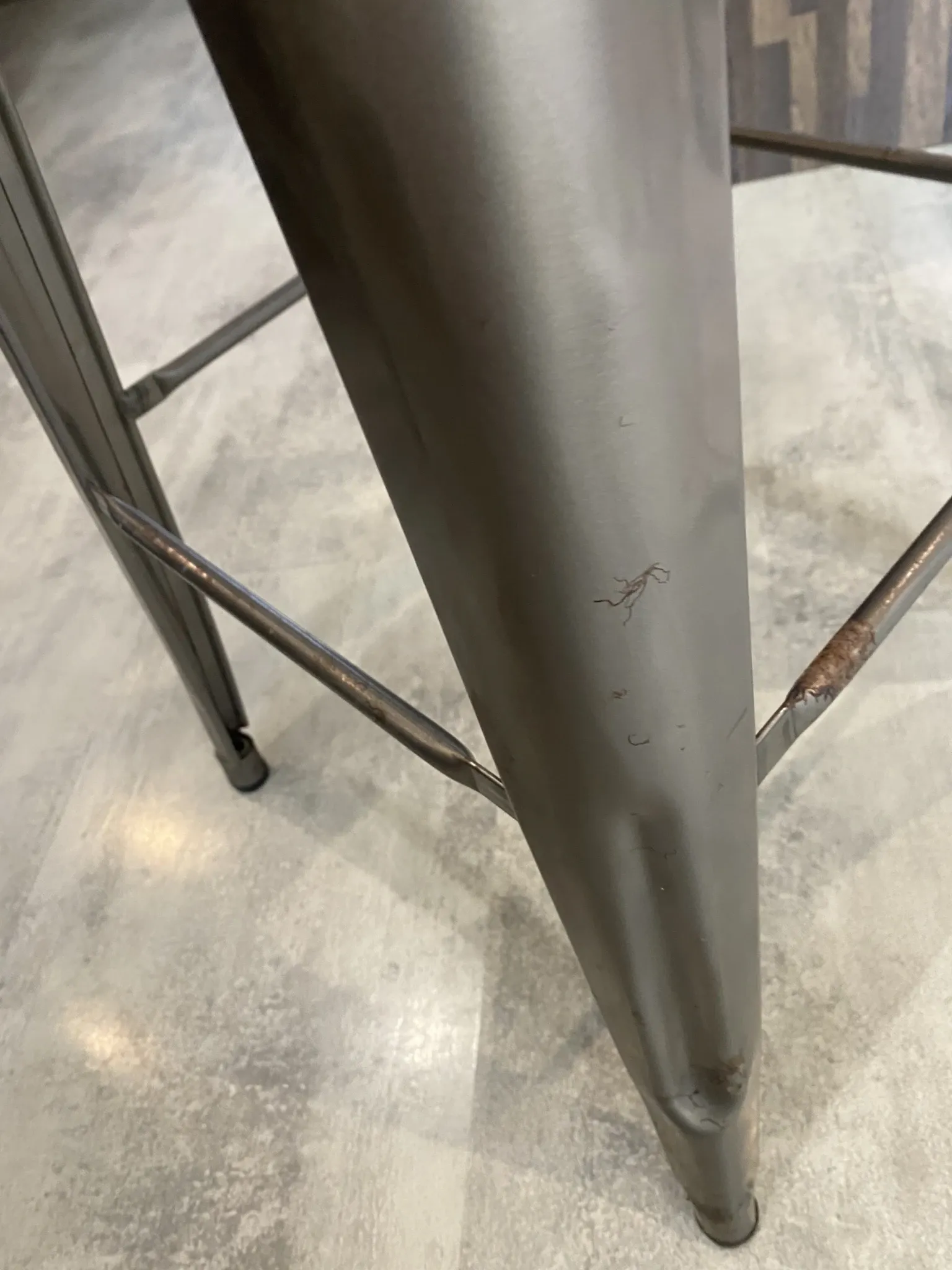 Tolix h75 industrial high bar stool, stackable, varnished metal.