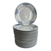 Set of 22 dessert plates Windsor Service Creil and Montereau
