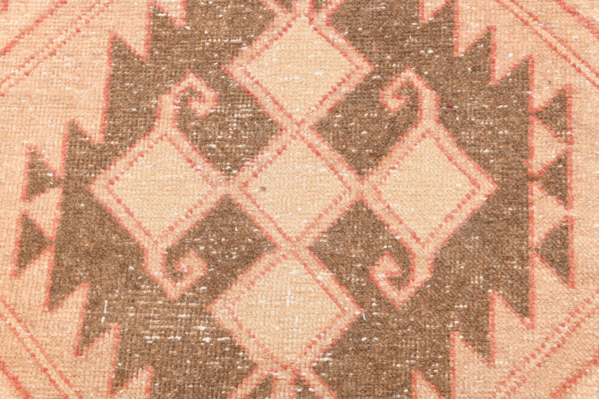 3x11 Vintage Runner Rug, Peach Color Rug, Vintage Runner Rug, 91x328Cm