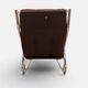 Chrome tubular lounge chair with corduroy – Space Age style 1970