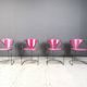 Vintage pink 'linda' dining chairs by Arrben, 1980s - set of 4