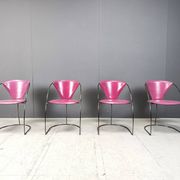 Vintage pink 'linda' dining chairs by Arrben, 1980s - set of 4