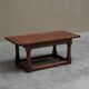 Antique solid oak coffee table in refectory style, 19th century.