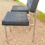 Paire de chaises en skaï design chromé - 1950s