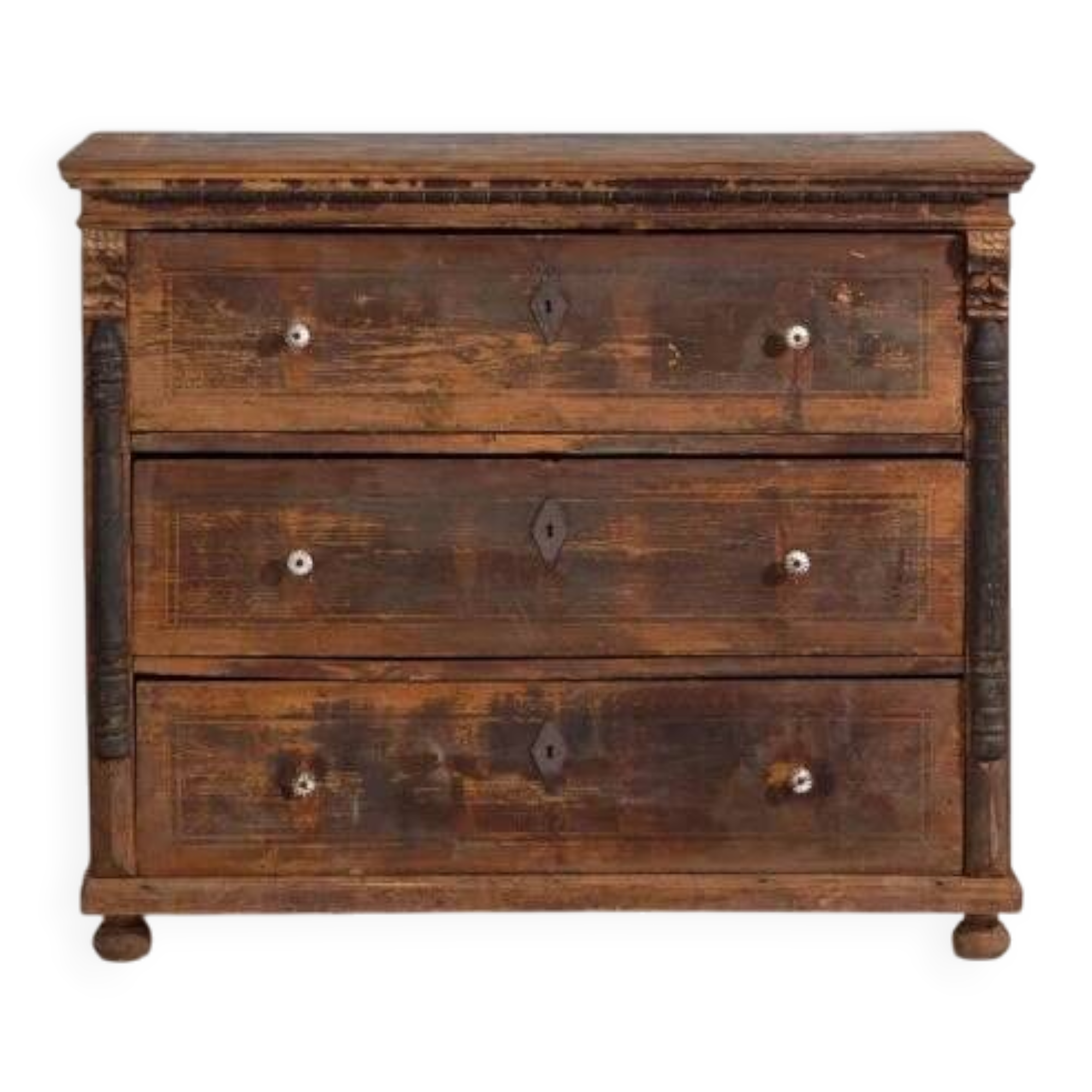 Antique chest of drawers with porcelain handles (c.1920) #77