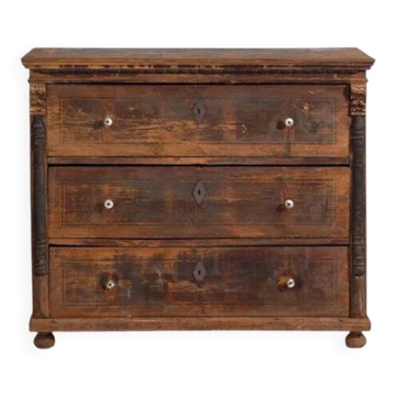 Commode ancienne avec poignées en porcelaine (c.1920) #77