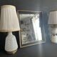 Lampe XIXe en opaline blanche et métal doré