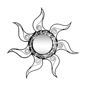 Miroir soleil en fer