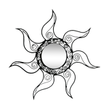 Miroir soleil en fer forgé vintage