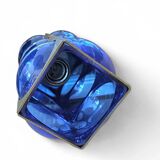 Blue glass / chrome hanging light / 1980s / Temde Swiss