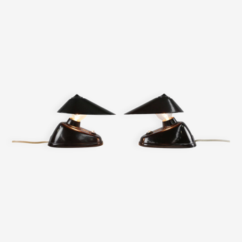 Brown Bakelite Lamps by Bauhaus for ESC Zukov 1930s