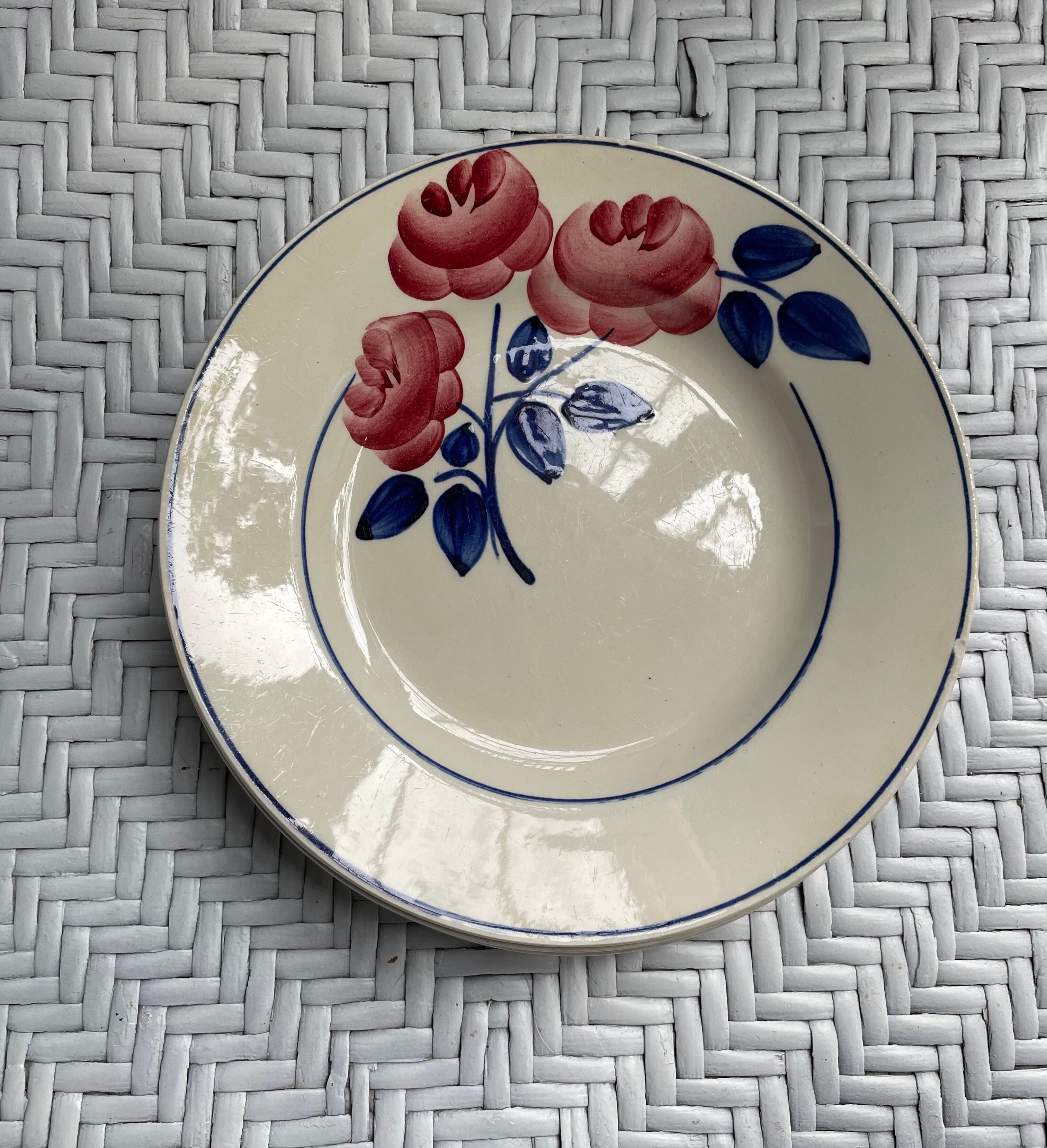 HBCM Rose Decorated Dessert Plates