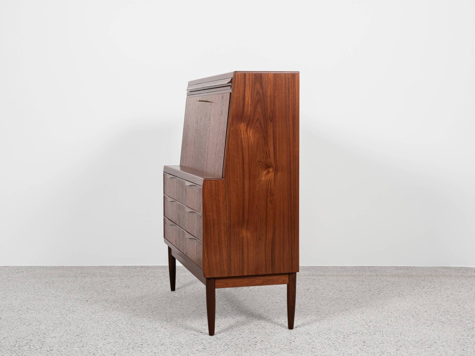 Danish Midcentury secretaire in teak by Erling Torvits for Klim Møbelfabrik