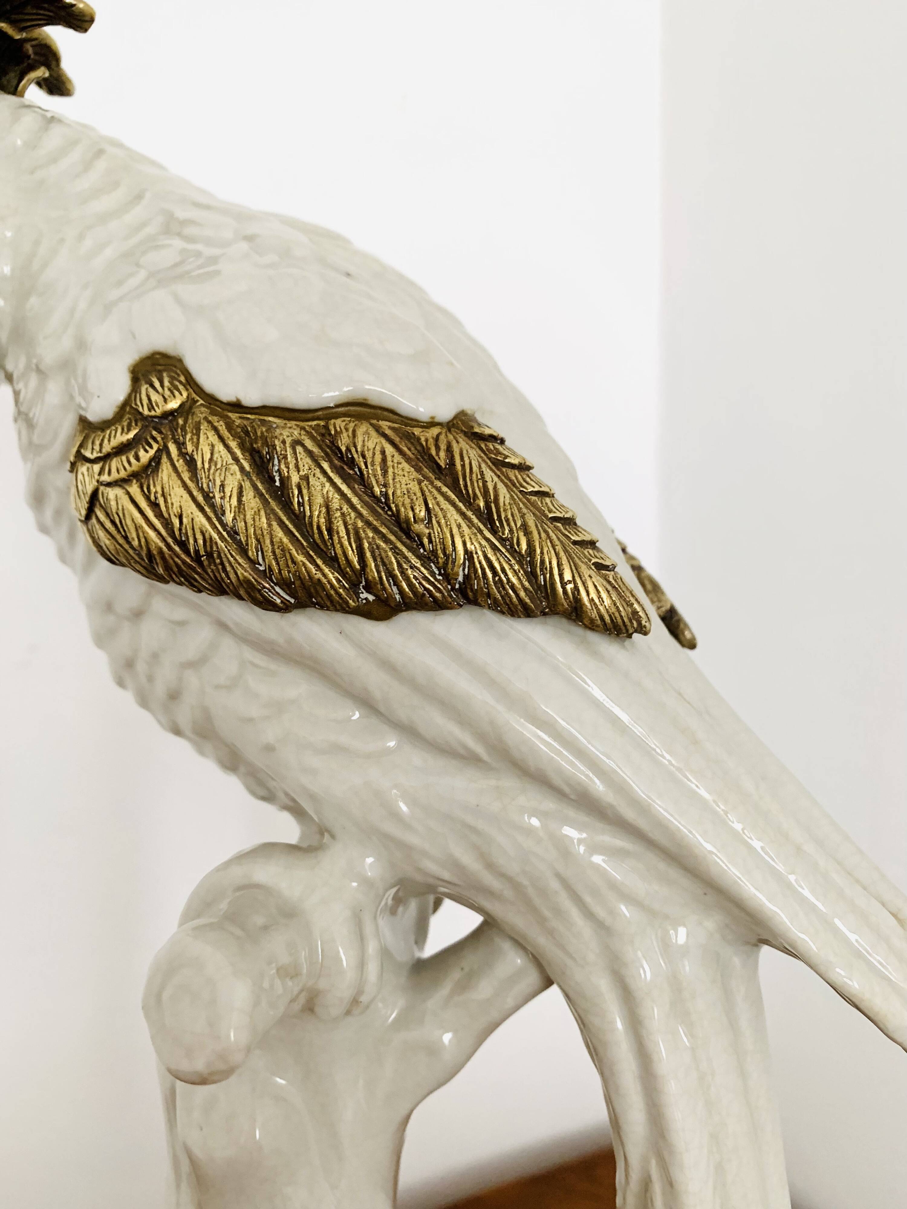 Bougeoir perroquet en céramique
