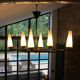 Mid-Century 6-Light Chandelier - Opaline and Brass