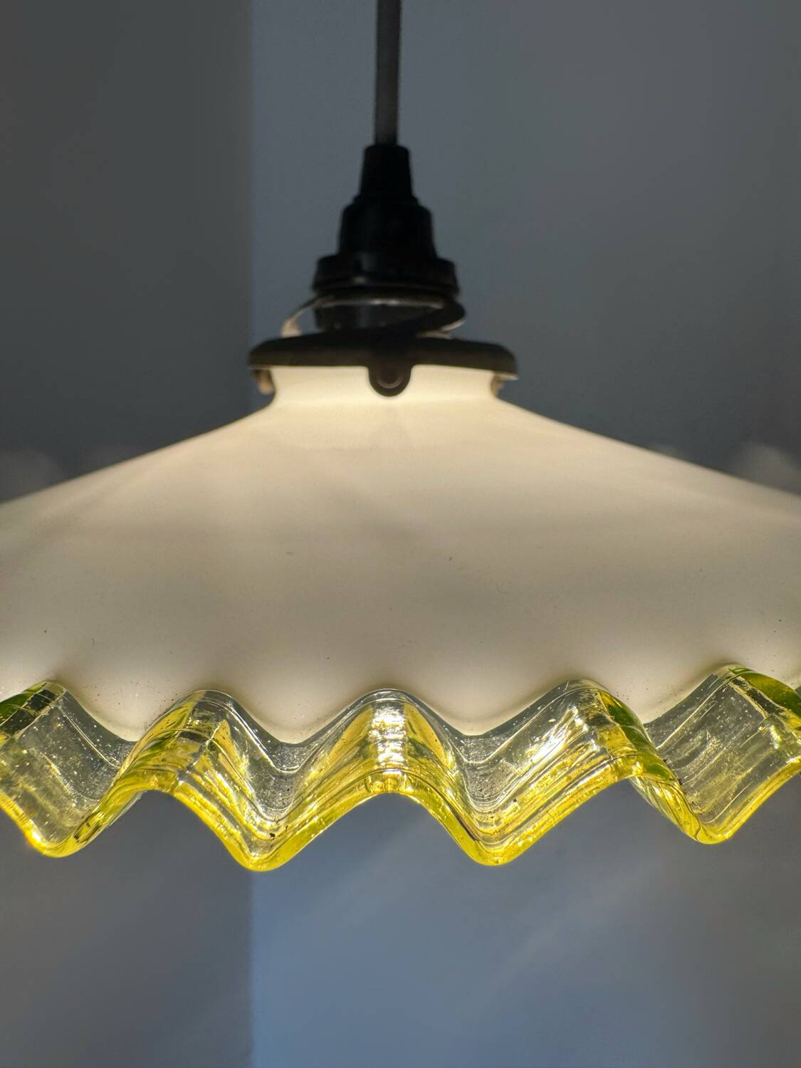 Antique uraline opaline pancake chandelier