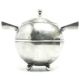 Postmodernist sugar bowl, silver-plated brass, Poland, 1950s