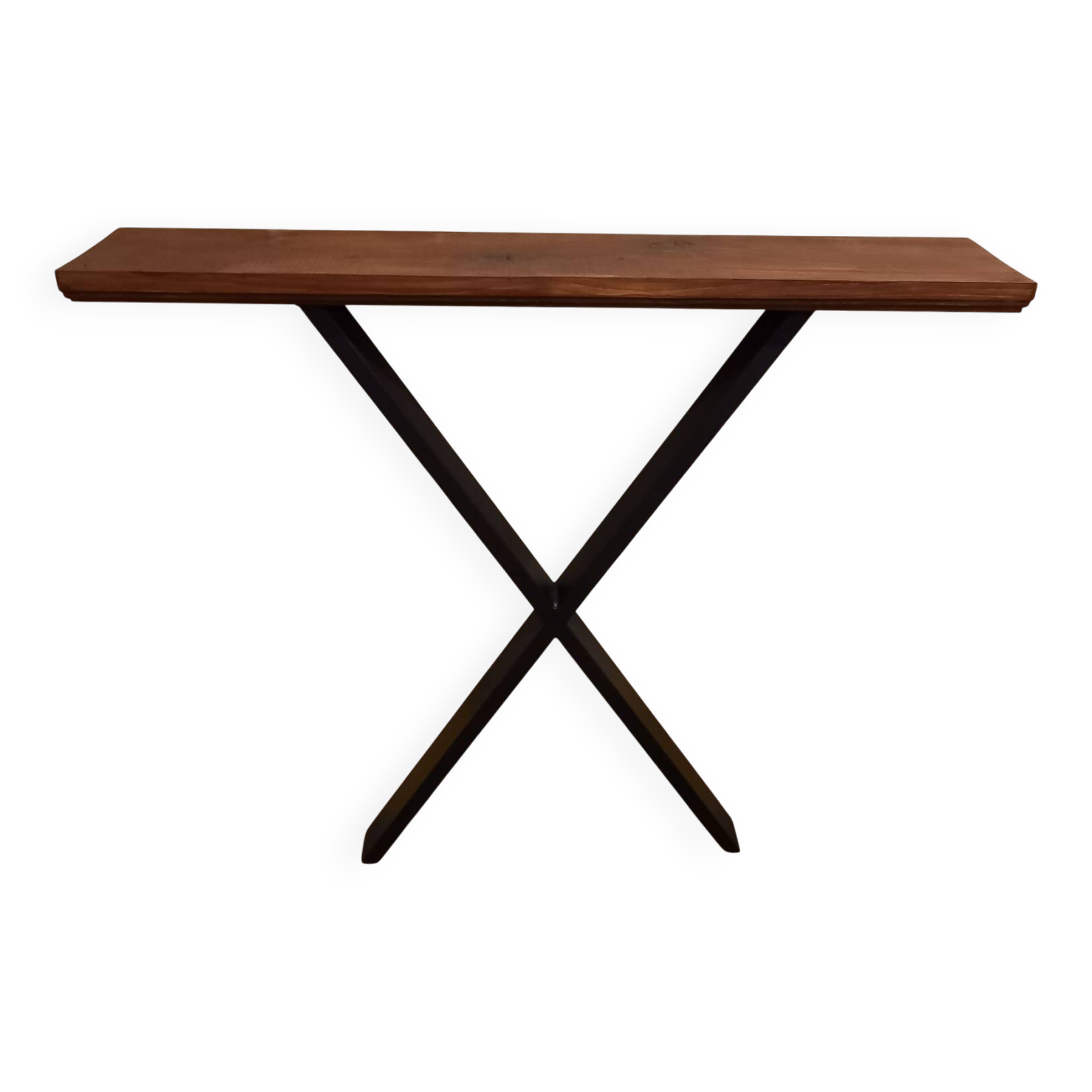 Wood and steel console